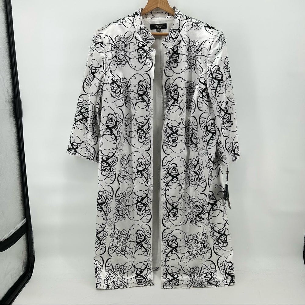 Tahari Arthur S Levine Luxe Evening Jacket Size 18W Formal Long Beaded Satin NWT